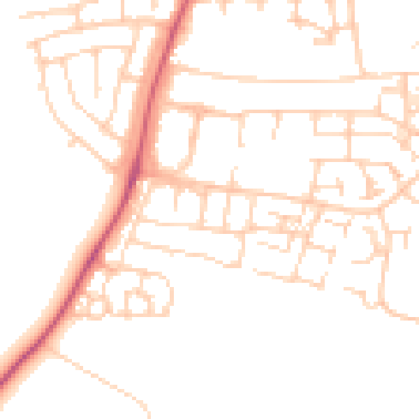 Daytime road noise heatmap for OX14 5QA