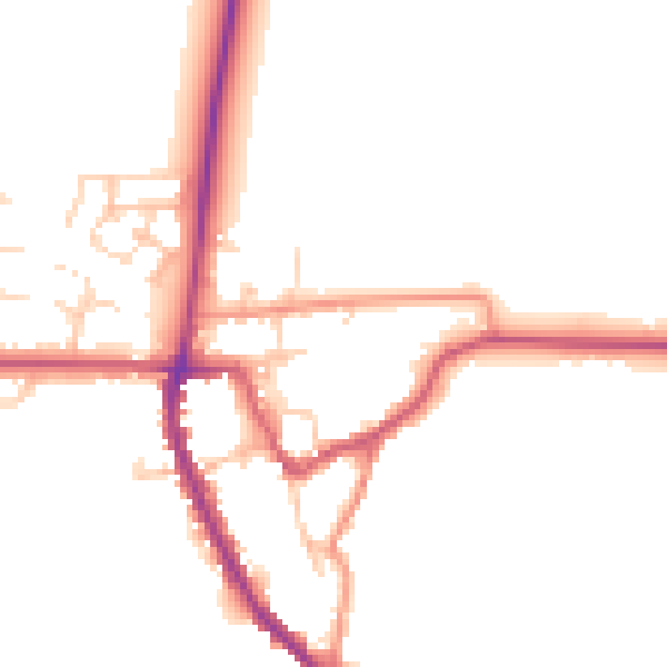Daytime road noise heatmap for OX15 0LA