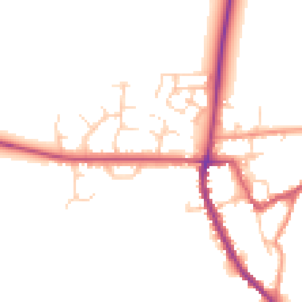 Daytime road noise heatmap for OX15 0QQ