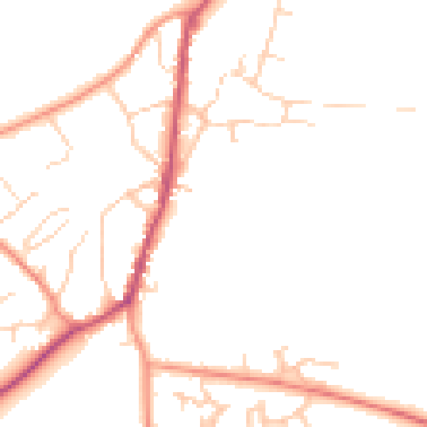 Daytime road noise heatmap for OX15 4ES