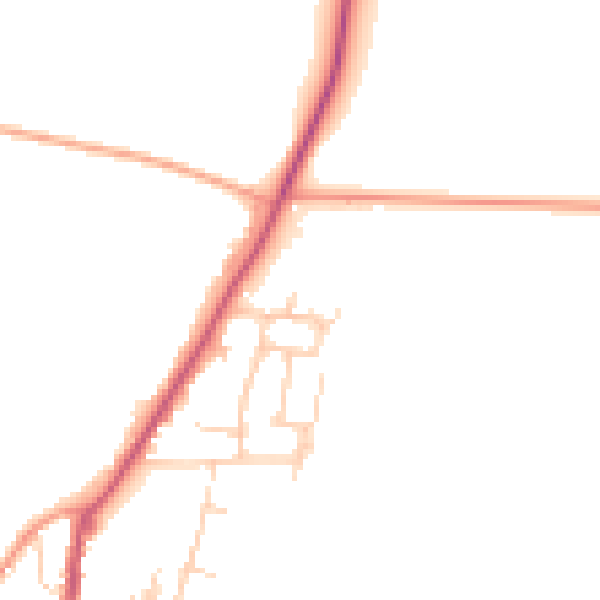 Daytime road noise heatmap for OX15 4PL