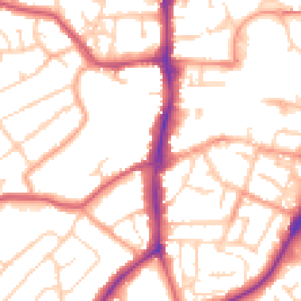 Daytime road noise heatmap for OX16 0AH