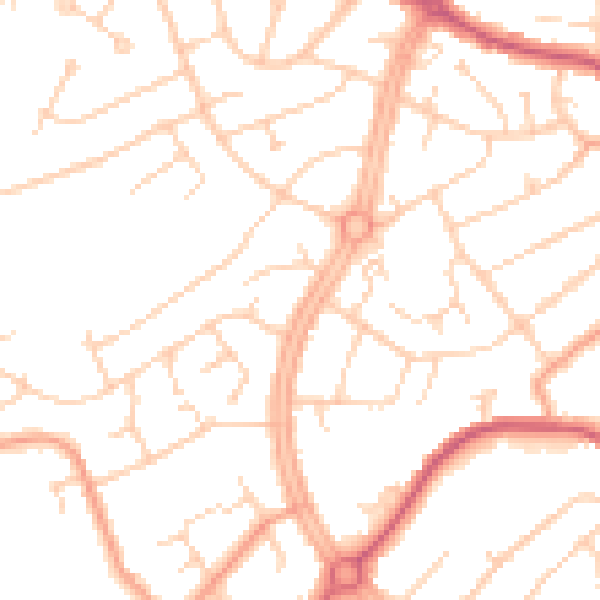 Daytime road noise heatmap for OX16 0AX