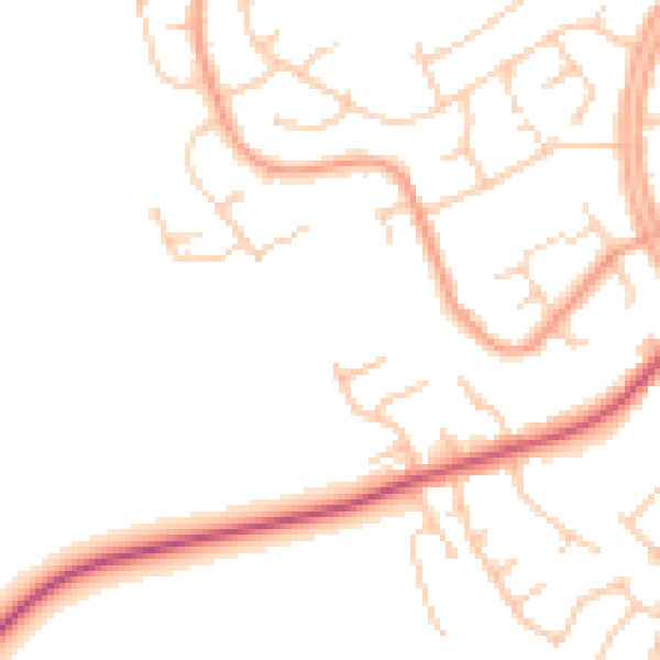 Daytime road noise heatmap for OX16 0BB