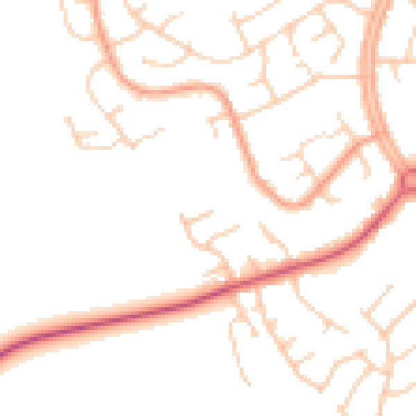 Daytime road noise heatmap for OX16 0BE