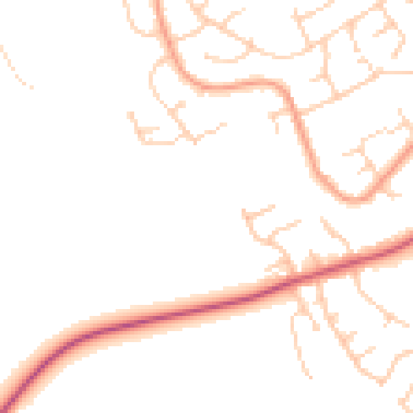 Daytime road noise heatmap for OX16 0BG