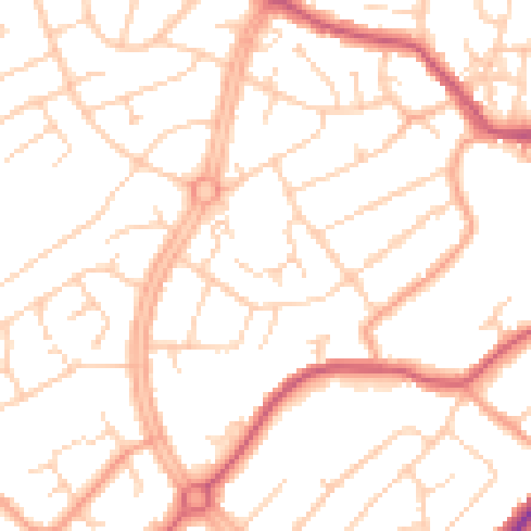 Daytime road noise heatmap for OX16 0BL