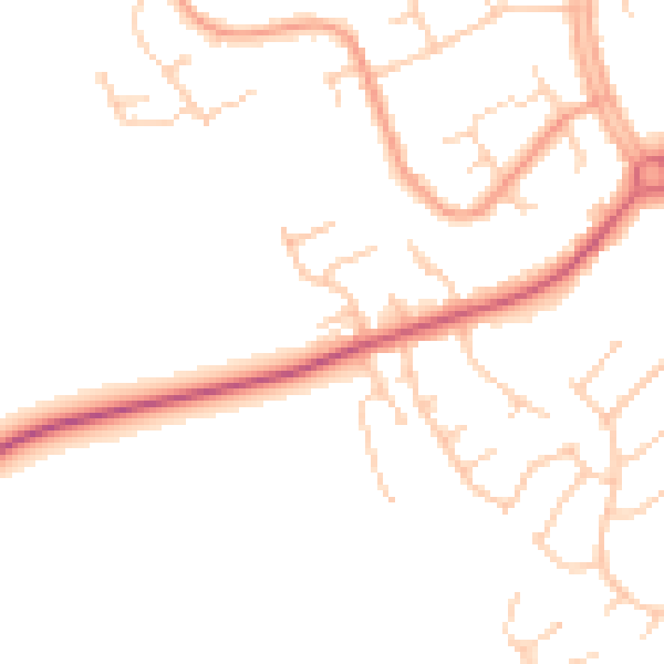 Daytime road noise heatmap for OX16 0BQ