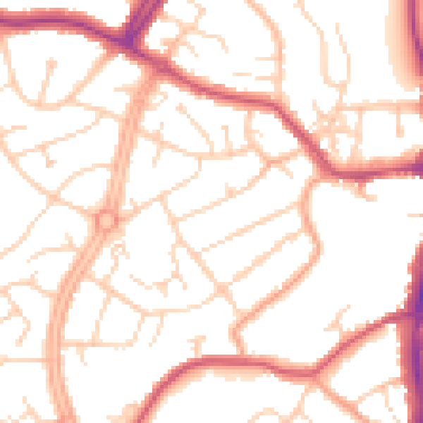 Daytime road noise heatmap for OX16 0BS