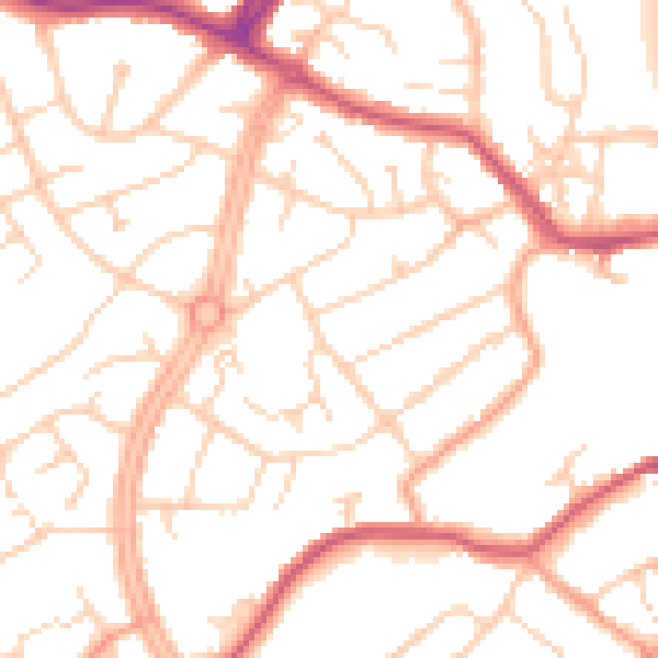 Daytime road noise heatmap for OX16 0DH