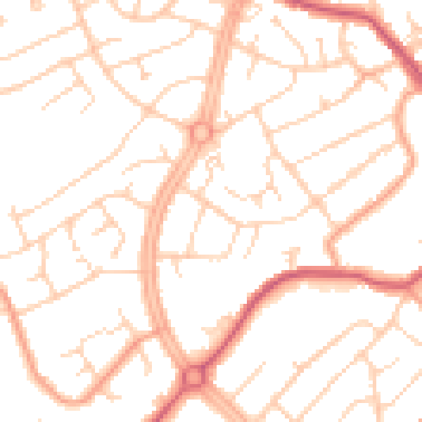Daytime road noise heatmap for OX16 0DR