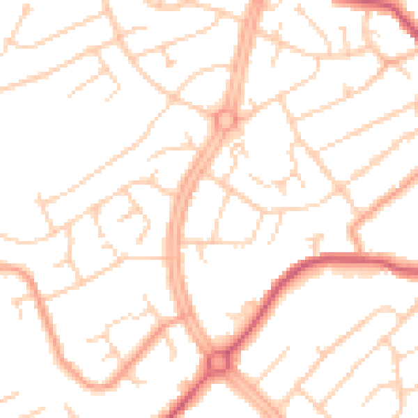 Daytime road noise heatmap for OX16 0DT
