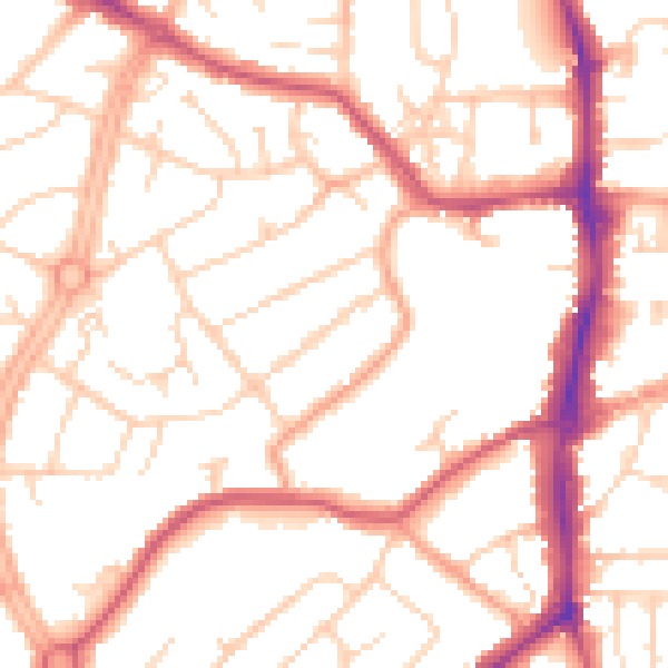 Daytime road noise heatmap for OX16 0ED