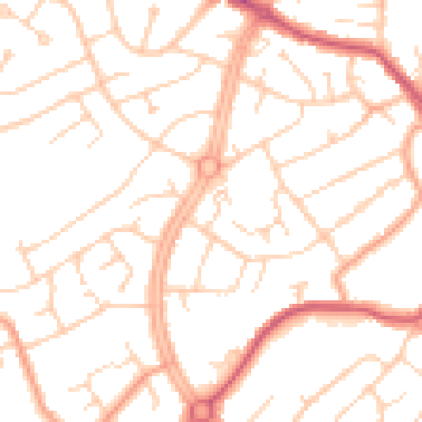 Daytime road noise heatmap for OX16 0EE