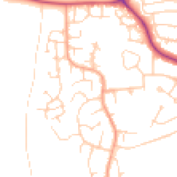 Daytime road noise heatmap for OX16 0EG