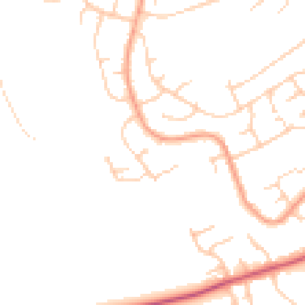 Daytime road noise heatmap for OX16 0JT