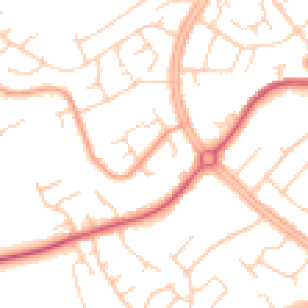 Daytime road noise heatmap for OX16 0LF