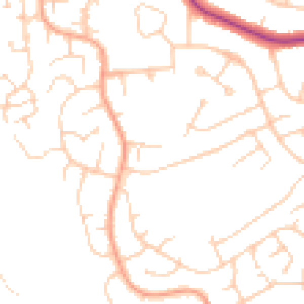 Daytime road noise heatmap for OX16 0NS