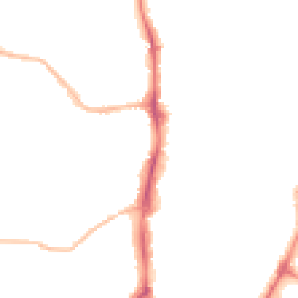 Night-time road noise heatmap for OX16 0TB