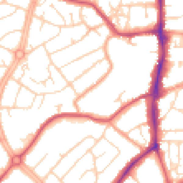 Daytime road noise heatmap for OX16 0TU