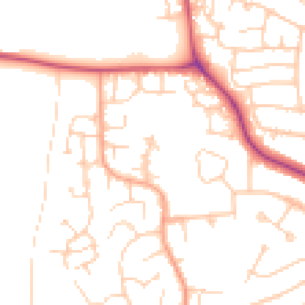 Daytime road noise heatmap for OX16 0XE