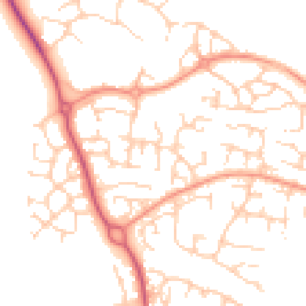 Daytime road noise heatmap for OX16 1AF