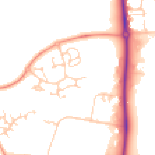 Daytime road noise heatmap for OX16 1EG