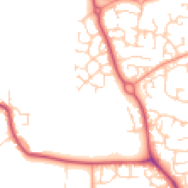 Daytime road noise heatmap for OX16 1HQ