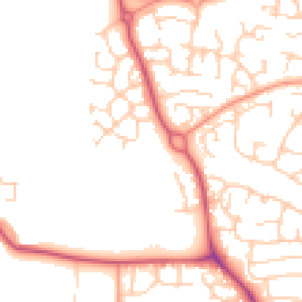 Daytime road noise heatmap for OX16 1HR