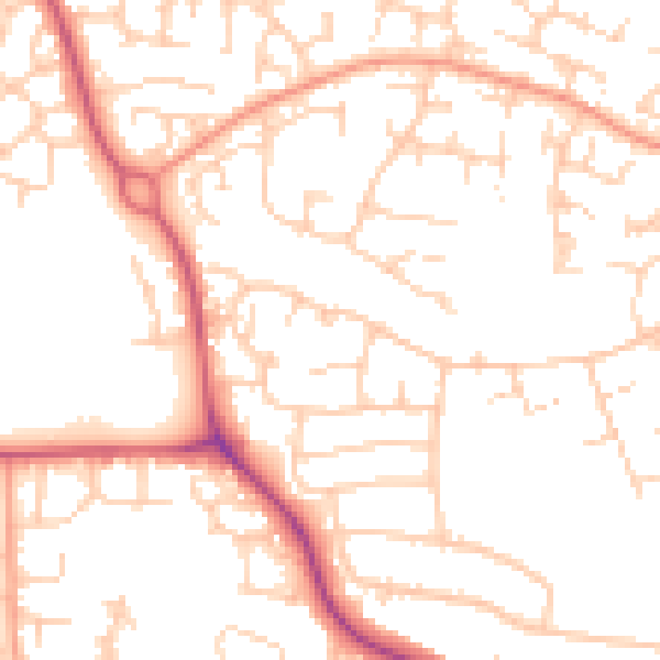Daytime road noise heatmap for OX16 1PA
