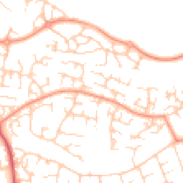 Daytime road noise heatmap for OX16 1UB