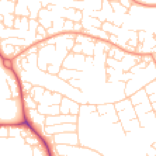 Daytime road noise heatmap for OX16 1UQ