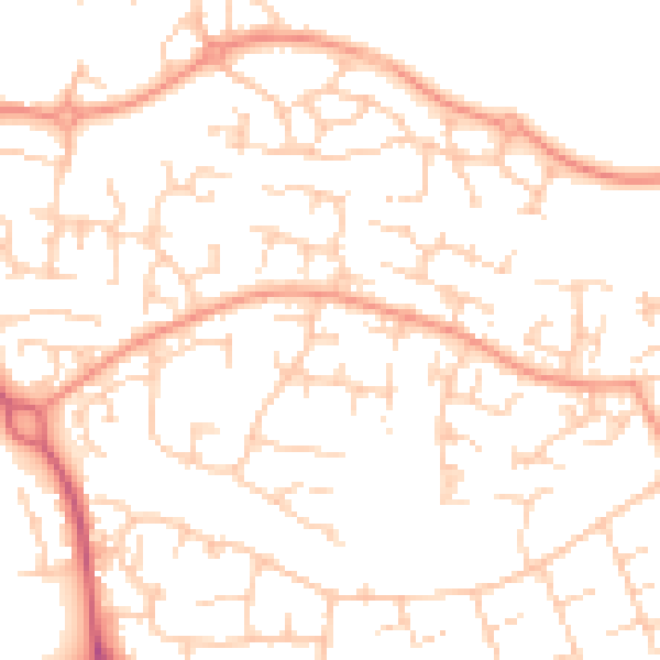 Daytime road noise heatmap for OX16 1XT