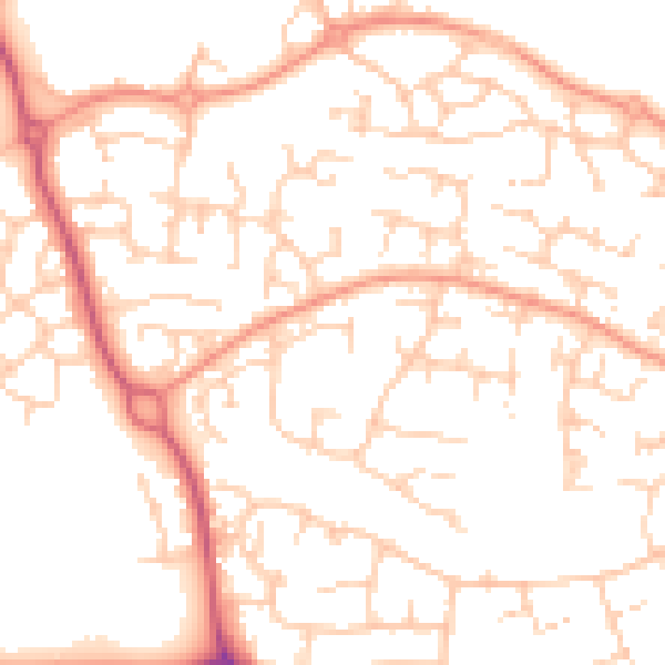 Daytime road noise heatmap for OX16 1YB