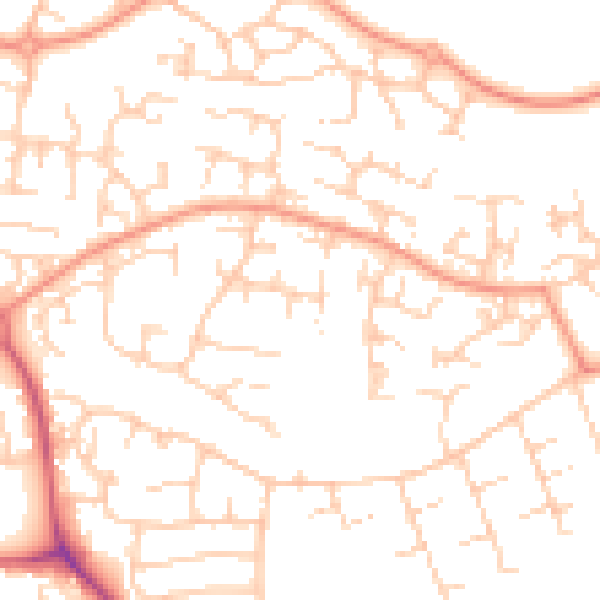 Daytime road noise heatmap for OX16 1YH