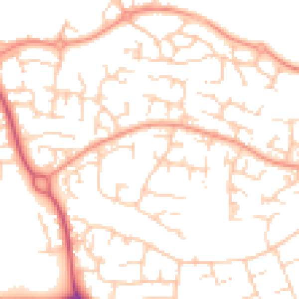 Daytime road noise heatmap for OX16 1YL