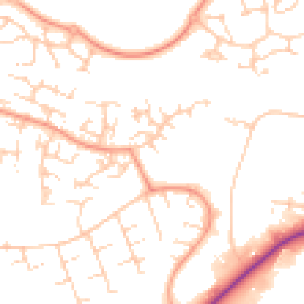 Daytime road noise heatmap for OX16 1YN