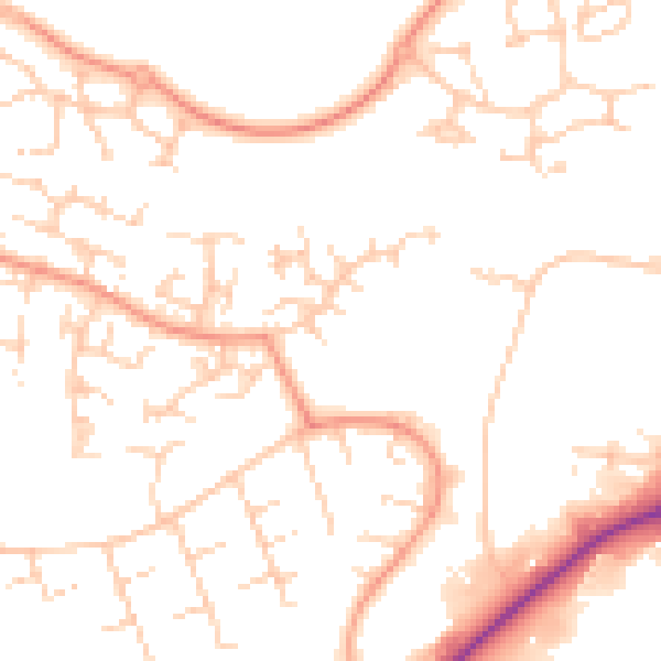 Daytime road noise heatmap for OX16 1YW