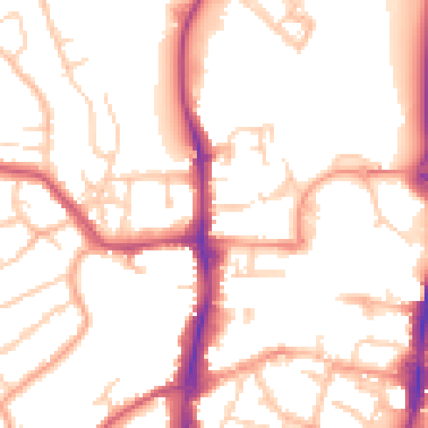 Daytime road noise heatmap for OX16 2AT