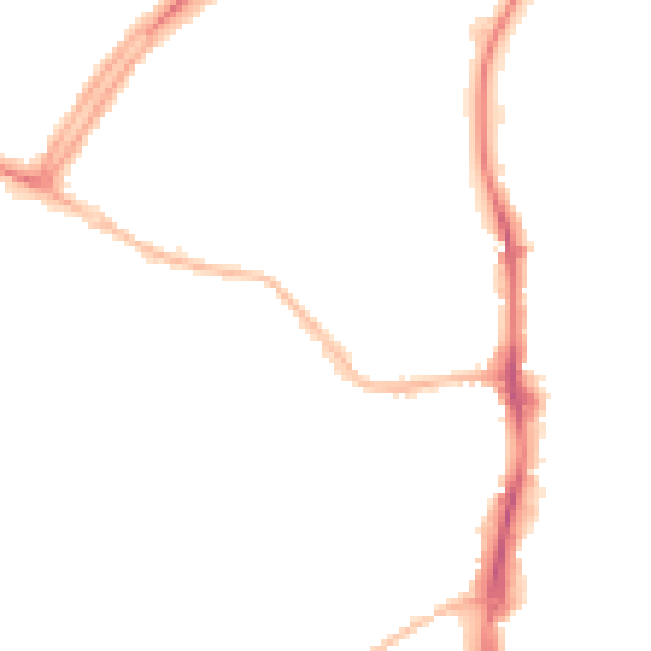 Night-time road noise heatmap for OX16 2BG