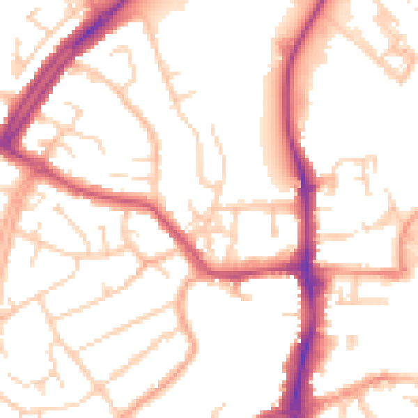 Daytime road noise heatmap for OX16 2BL