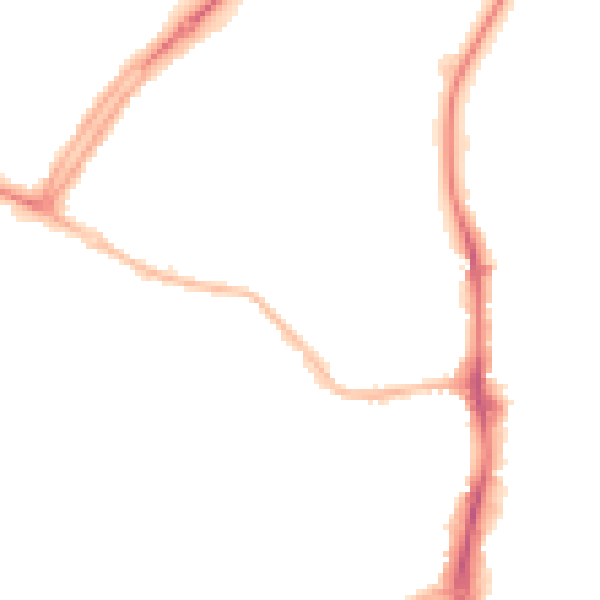 Night-time road noise heatmap for OX16 2BT
