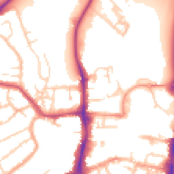 Daytime road noise heatmap for OX16 2EQ