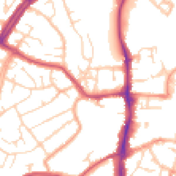 Daytime road noise heatmap for OX16 2LU
