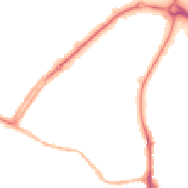 Night-time road noise heatmap for OX16 2NB