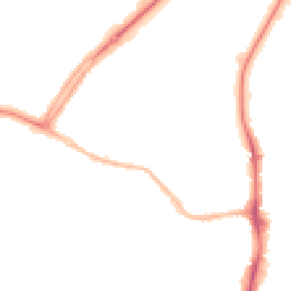Night-time road noise heatmap for OX16 2NX