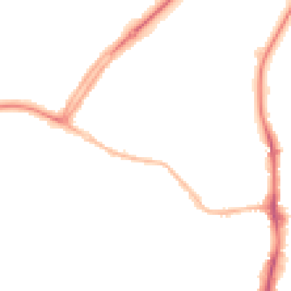 Night-time road noise heatmap for OX16 2NY