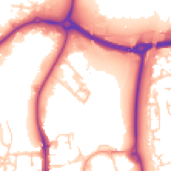 Daytime road noise heatmap for OX16 2RT
