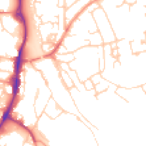 Daytime road noise heatmap for OX16 4AD
