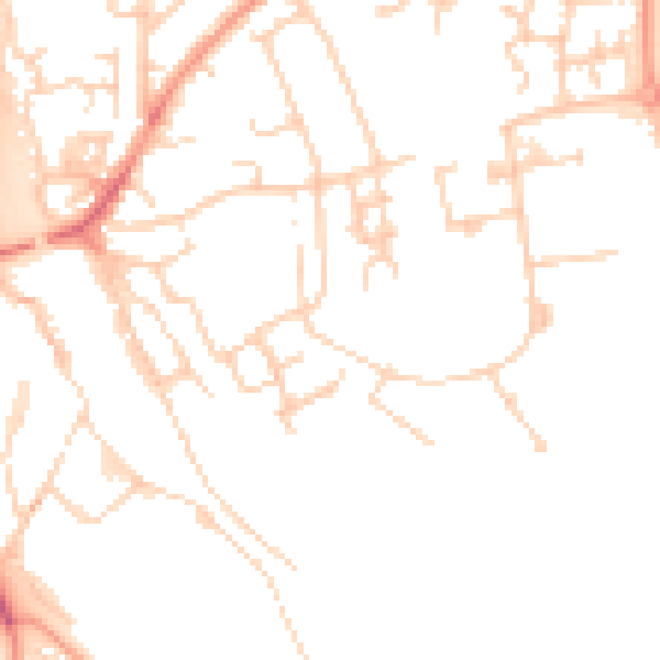 Daytime road noise heatmap for OX16 4AG